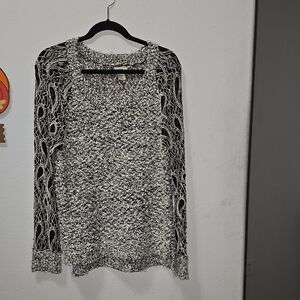 Black and White Knit Sweater